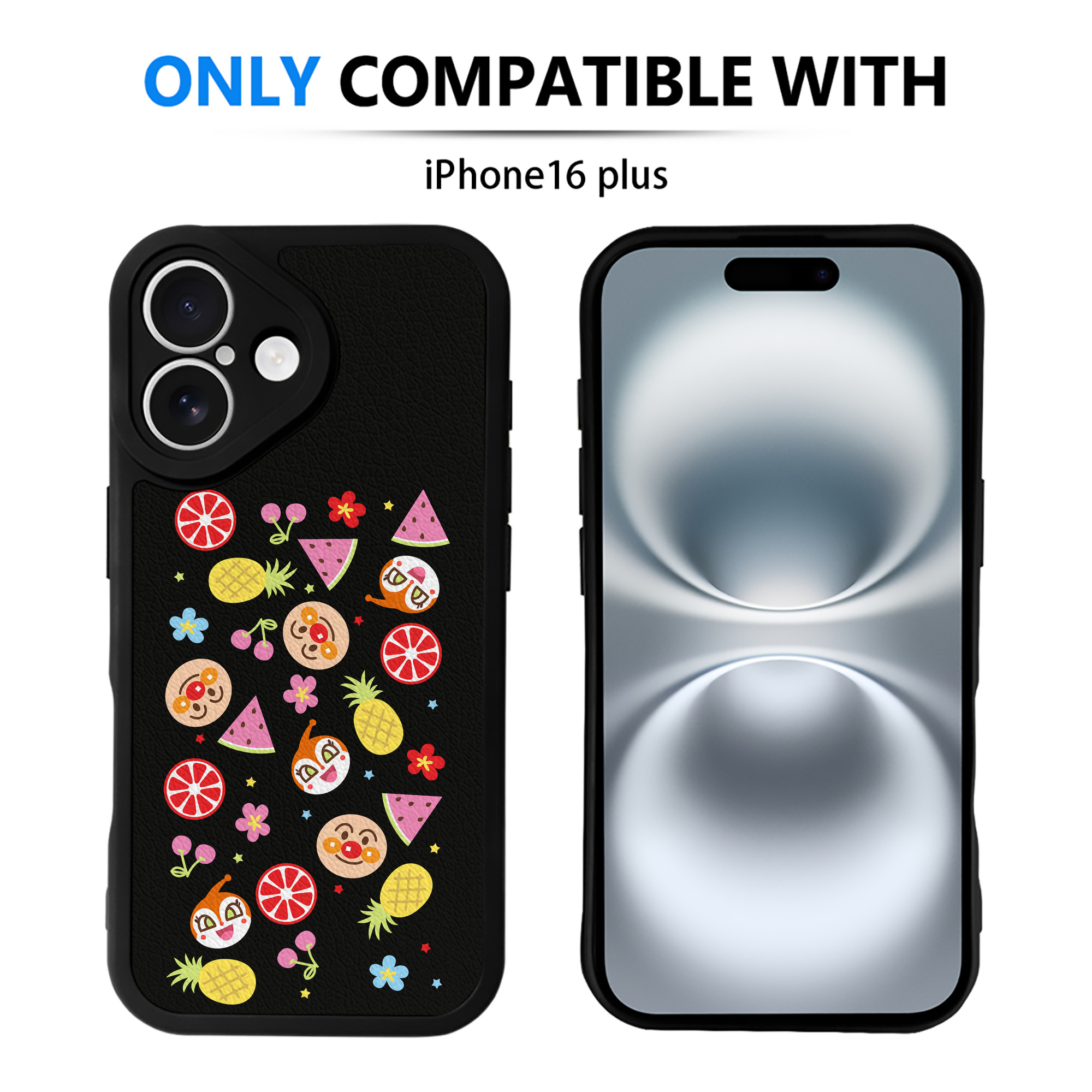 （画像用） アンパンマン Anpanman 【iPhone 16シリーズ対応】シリコンスマホケース（レザー調） 材質：シリコン